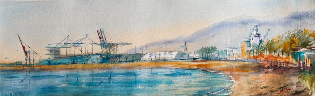 El puerto, cuadro de Alicia Prado