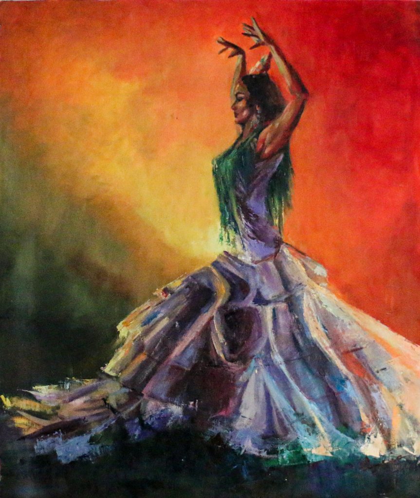 Bailaora en rojo, cuadro de Alicia Prado