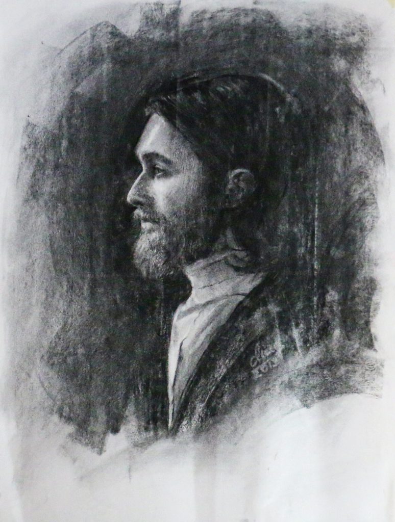 Hombre con barba, cuadro de Alicia Prado