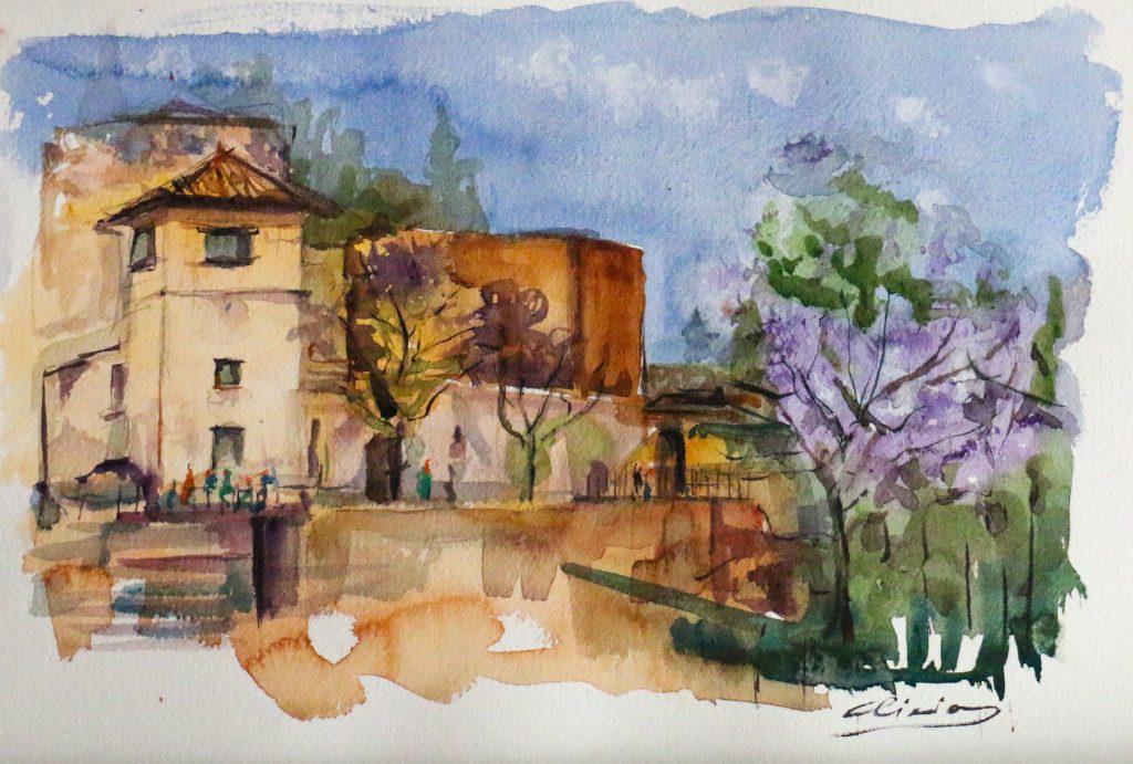 Alcazaba malagueña, cuadro de Alicia Prado
