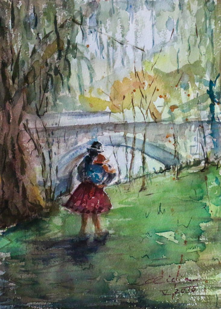 Chola en Yunacai, cuadro de Alicia Prado