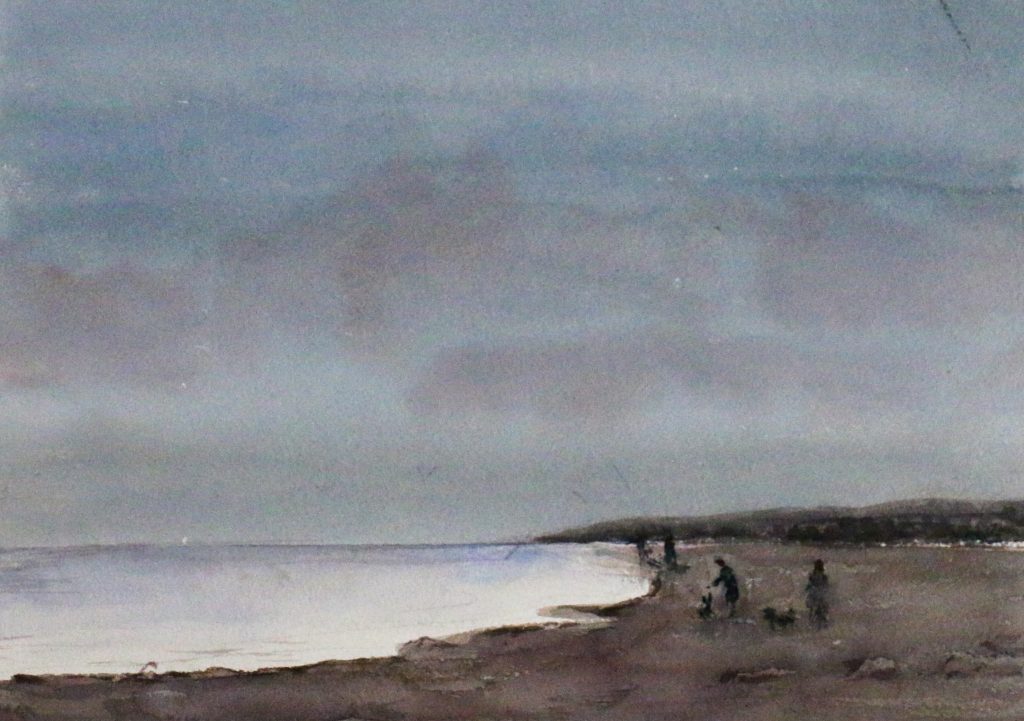 Playa nublada, cuadro de Alicia Prado