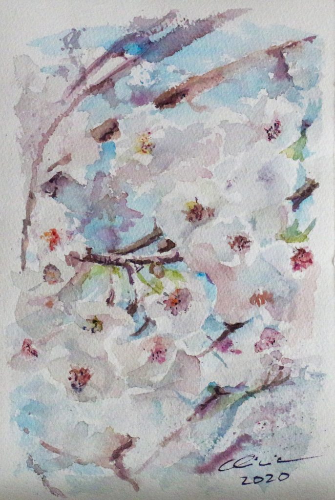 Flores de cerezo, cuadro de Alicia Prado