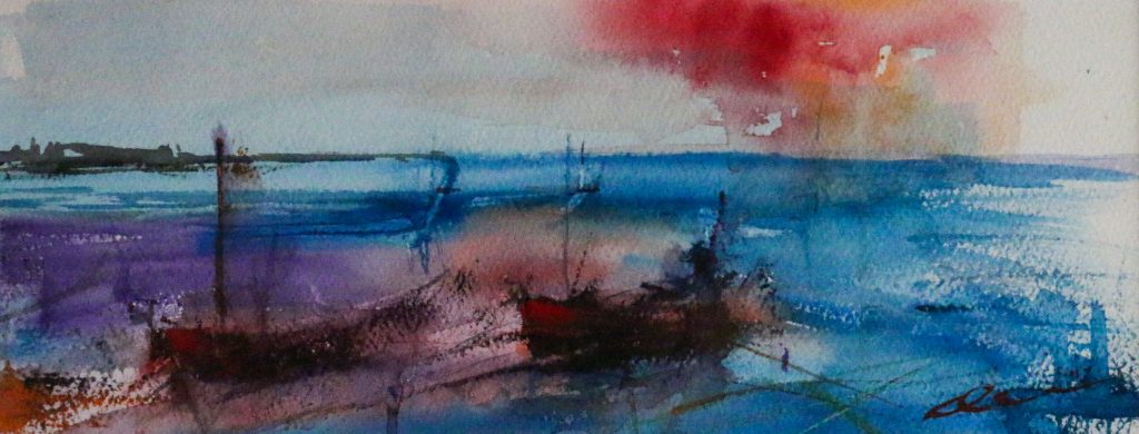 Barcas con marco, cuadro de Alicia Prado