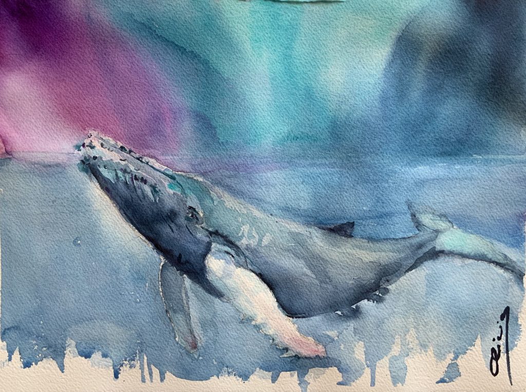 La Ballena y la Aurora, cuadro de Alicia Prado