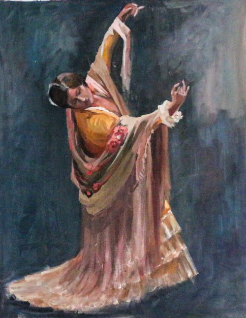 Baile con mantón, cuadro de Alicia Prado