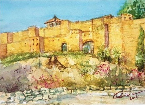 Alcazaba de Málaga, cuadro de Alicia Prado