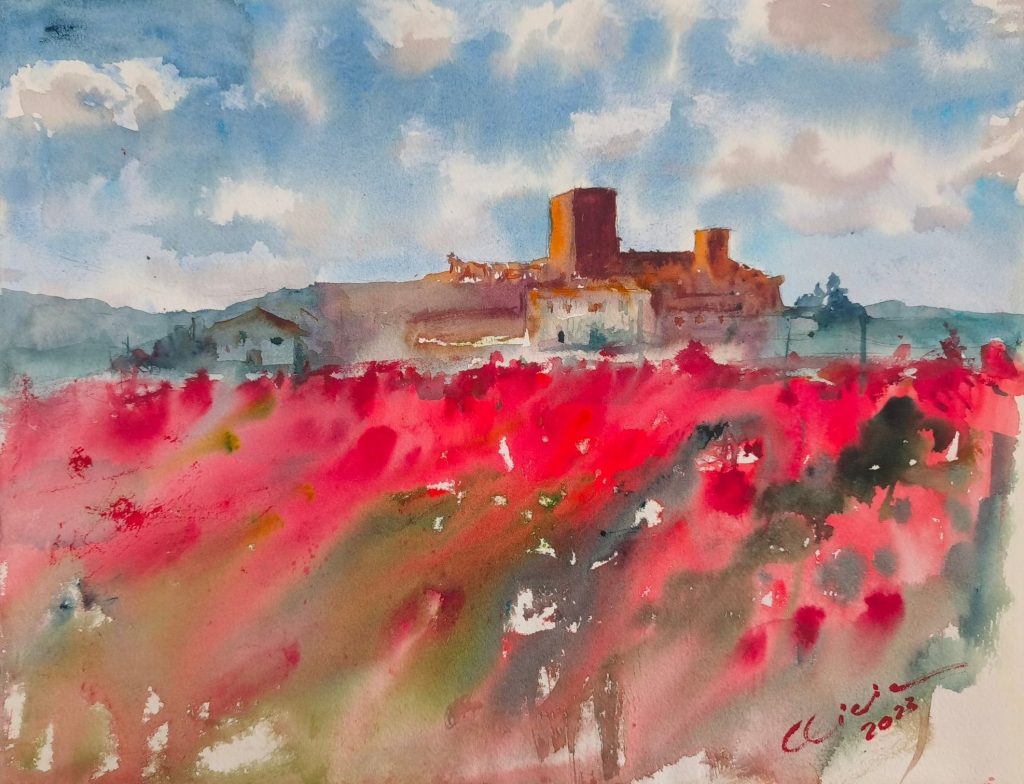 Castillo de Vélez-Málaga, cuadro de Alicia Prado