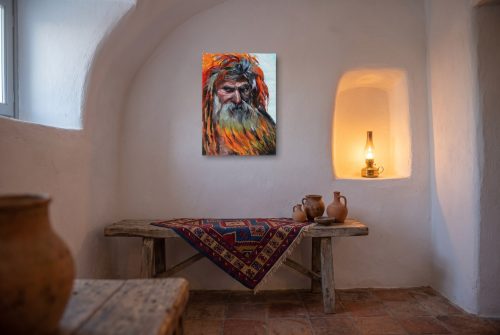 «El intocable», cuadro original de Alicia Prado, colgado en cueva rehabilitada en el Sacromonte granadino